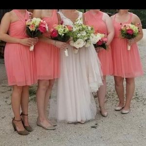 Coral Pink Bridesmaid Dress